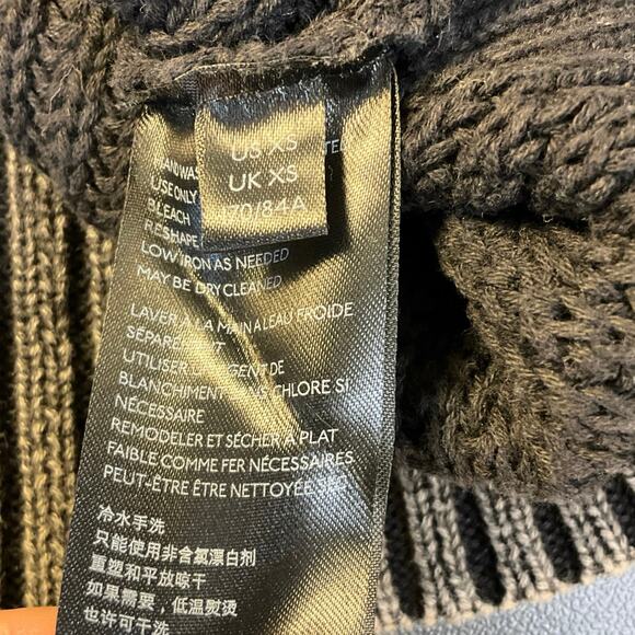 Free People Cold Shoulder Turtleneck Sweater XS Gray Ribbed Knit Slouchy - Picture 5 of 7